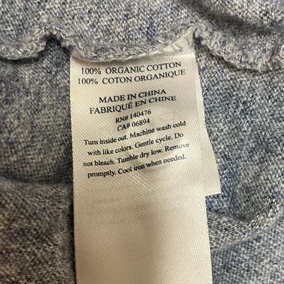 FAHERTY LONG SLEEVE POLO 100% ORGANIC COTTON HEATHER GRAY MENS SZ L